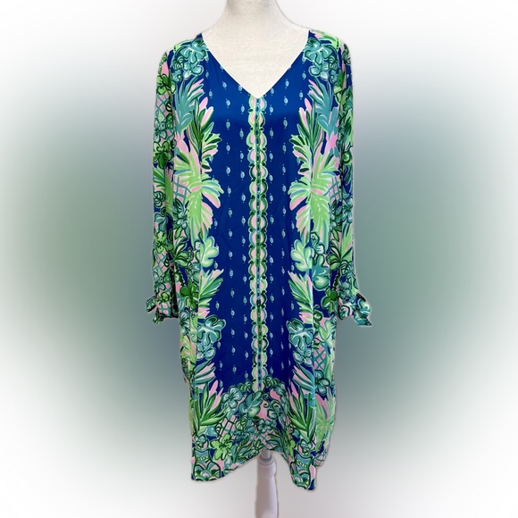 Lilly Pulitzer Dresses & Skirts - Lilly Pulitzer Large Pamela Shift Dress in Macaw Blue Coconut